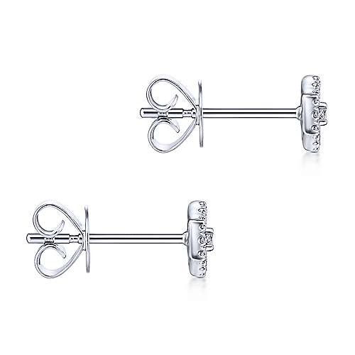 Gabriel & Co. 14k White Gold Hexagonal 0.14ct Diamond Halo Stud Earrings EG13678W45JJ