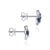 Gabriel & Co. 14k White Gold Pave 0.10ct Diamond Oval Pear Cut Sapphire Stud Earrings EG13683W45SA