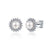 Gabriel & Co. 14k White Gold Cultured Pearl Scalloped 0.42ct Diamond Halo Stud Earrings EG13692W45PL