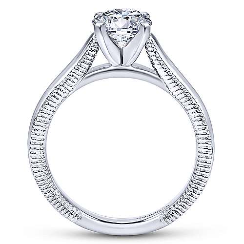 Gabriel &amp; Co 14K White Gold Round Diamond Engagement Ring  ER10206W4JJJ