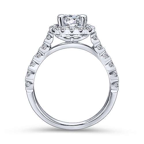 Gabriel & Co 14K White Gold Round Diamond Halo Engagement Ring ER10288W44JJ