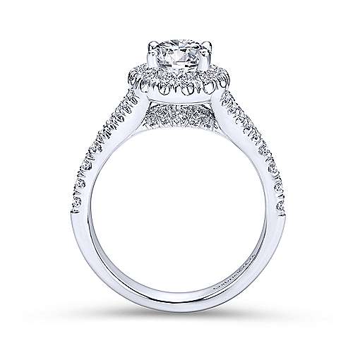 Gabriel &amp; Co 14K White Gold Oval Halo Diamond Engagement Ring  ER10291W44JJ