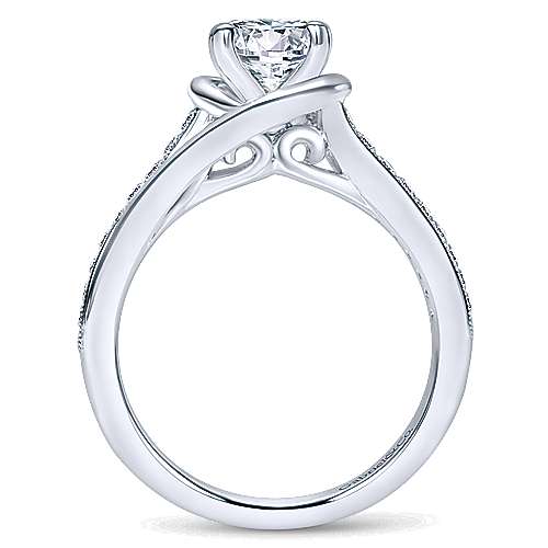 Gabriel & Co 14K White Gold Round Bypass Diamond Engagement Ring ER10313W44JJ