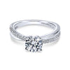 Gabriel & Co 14K White Gold Round Twisted Diamond Engagement Ring  ER10439W44JJ