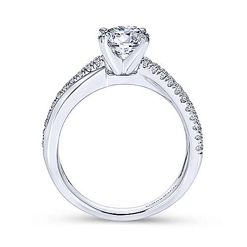Gabriel &amp; Co 14K White Gold Round Twisted Diamond Engagement Ring  ER10439W44JJ