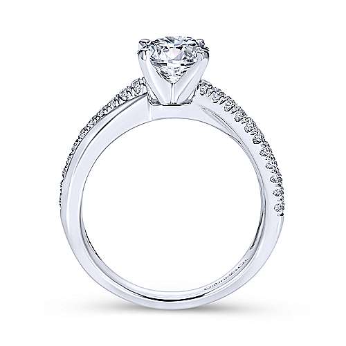 Gabriel & Co 14K White Gold Round Twisted Diamond Engagement Ring  ER10439W44JJ