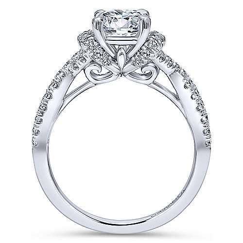 Gabriel &amp; Co 14K White Gold Round Twisted Diamond Engagement Ring ER10753W44JJ