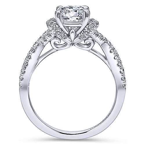 Gabriel & Co 14K White Gold Round Twisted Diamond Engagement Ring ER10753W44JJ