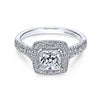 Gabriel & Co 14K White Gold Princess Diamond Halo Engagement Ring ER10907W44JJ