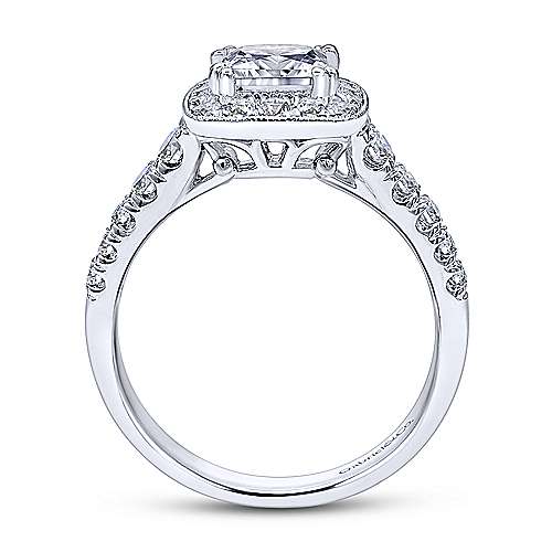 Gabriel & Co 14K White Gold Princess Diamond Halo Engagement Ring ER10907W44JJ