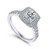 Gabriel & Co 14K White Gold Princess Diamond Halo Engagement Ring ER10907W44JJ