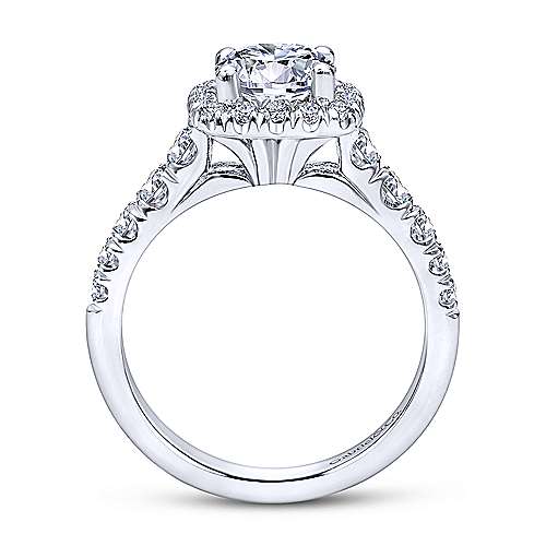Gabriel & Co 14K White Gold Round Diamond Halo Engagement Ring ER10909W44JJ