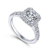 Gabriel & Co 14K White Gold Round Diamond Halo Engagement Ring ER10909W44JJ