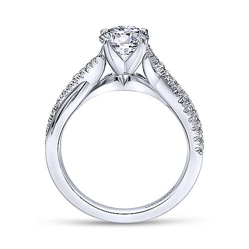 Gabriel & Co 14K White Gold Round Twisted Diamond Engagement Ring  ER10951W44JJ
