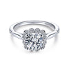 Gabriel & Co 18K White Gold Round Halo Diamond Engagement Ring  ER11342R4W83JJ