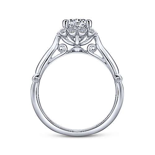 Gabriel & Co 18K White Gold Round Halo Diamond Engagement Ring  ER11342R4W83JJ