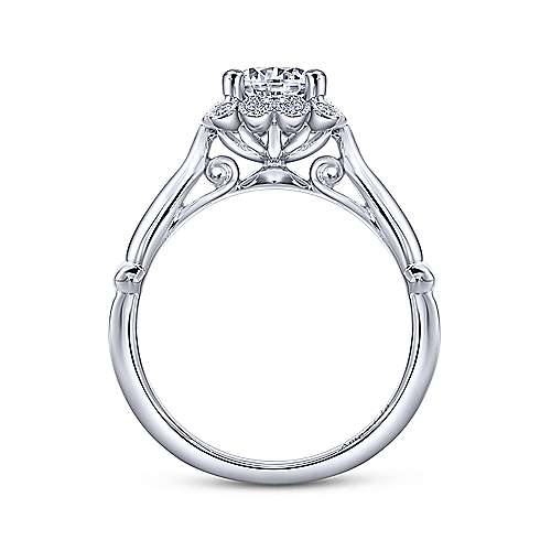 Gabriel & Co 18K White Gold Round Halo Diamond Engagement Ring  ER11342R4W83JJ