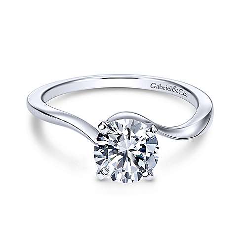 Gabriel &amp; Co 14K White Gold Round Diamond Engagement Ring  ER11588R3W4JJJ