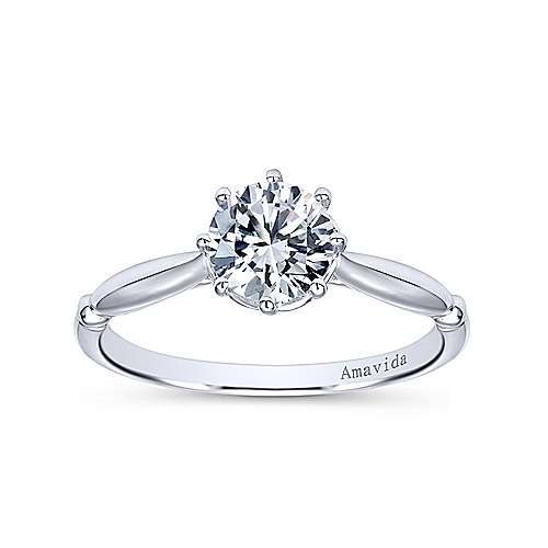 Gabriel &amp; Co 18K White Gold Round Diamond Engagement Ring  ER11691R4W8JJJ