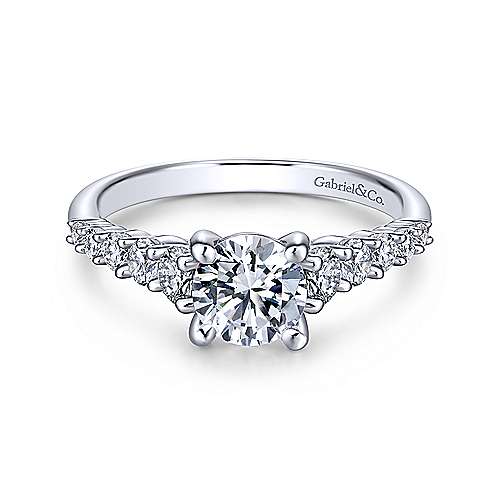 Gabriel &amp; Co 14K White Gold Round Diamond Engagement Ring  ER11755R3W44JJ
