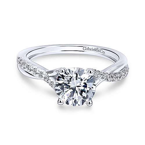 Gabriel & Co 14K White Gold Round Diamond Engagement Ring  ER11794R3W44JJ