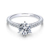 Gabriel & Co 14K White Gold Round Diamond Engagement Ring  ER11827R4W44JJ