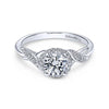 Gabriel & Co 14K White Gold Round Diamond Halo Engagement Ring ER11828R3W44JJ