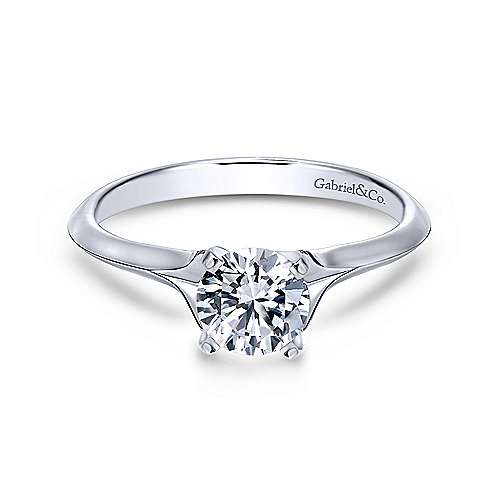 Gabriel &amp; Co 14K White Gold Round Diamond Engagement Ring  ER11832R3W4JJJ