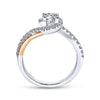 Gabriel & Co 14K White Rose Gold Round Bypass Diamond Engagement Ring ER11834R2T44JJ