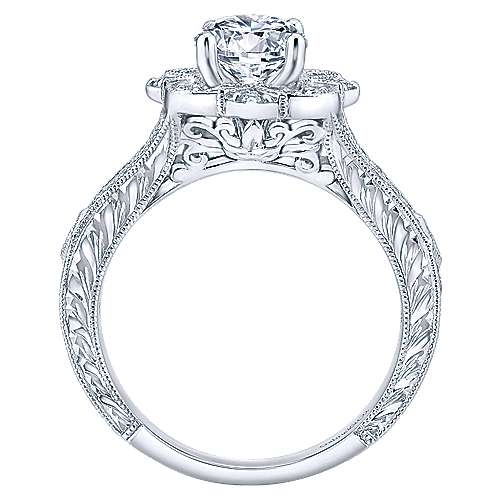 Gabriel & Co. Vintage 14k White Gold Round Halo ENGAGEMENT RING ER11963W44JJ