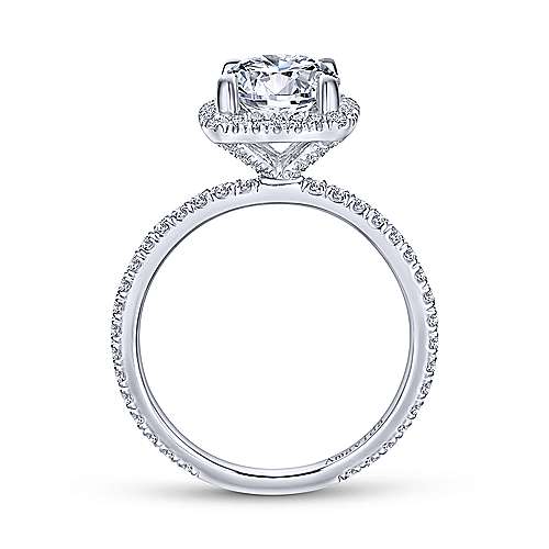 Gabriel & Co 18K White Gold Round Diamond Halo Engagement Ring ER12133R6W83JJ