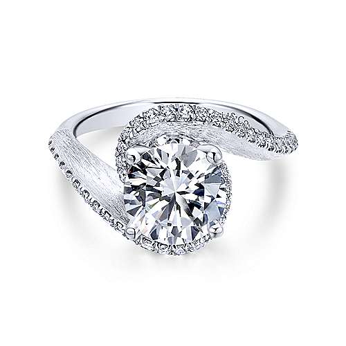 Gabriel &amp; Co 14K White Gold Round Diamond Engagement Ring ER12348R6W44JJ