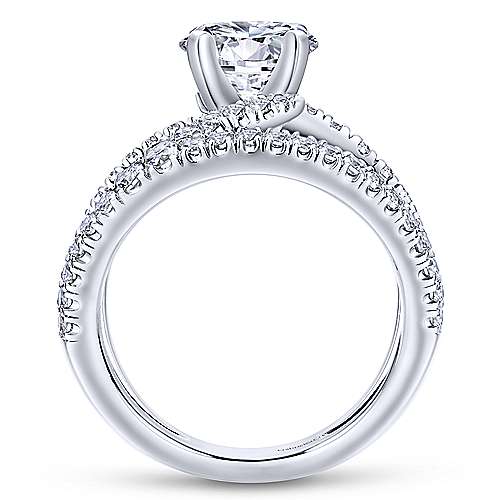 Gabriel & Co 14K White Gold Round Split Shank Diamond Engagement Ring  ER12416R4W44JJ