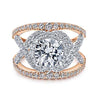 Gabriel & Co 14K White Rose Gold Round Halo Diamond Engagement Ring  ER12418R6T44JJ