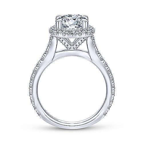 Gabriel & Co 14K White Gold Round Diamond Halo Engagement Ring ER12559W44JJ