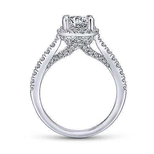 Gabriel & Co 14K White Gold Round Diamond Halo Engagement Ring ER12596R4W44JJ