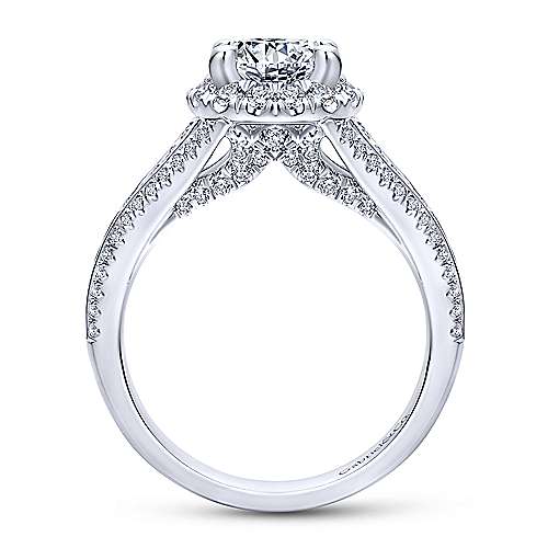 Gabriel & Co 14K White Gold Round Diamond Halo Engagement Ring ER12610R4W44JJ