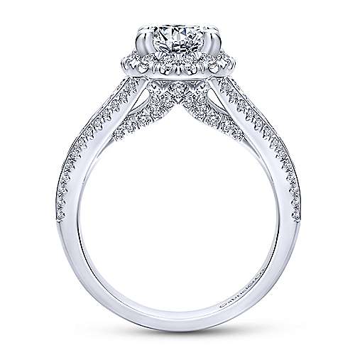 Gabriel & Co 14K White Gold Round Diamond Halo Engagement Ring ER12610R4W44JJ