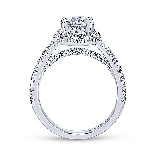 Gabriel & Co 14K White Gold Oval Diamond Halo Engagement Ring ER12647O4W44JJ