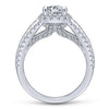 Gabriel & Co 14K White Gold Oval Diamond Halo Engagement Ring ER12652O4W44JJ