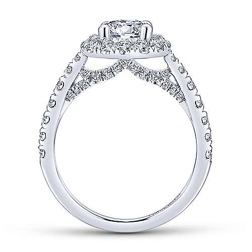 Gabriel & Co 14K White Gold Round Diamond Halo Engagement Ring ER12657R4W44JJ
