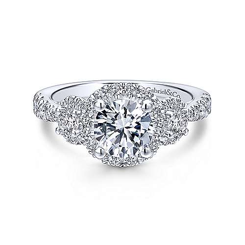 Gabriel & Co 14K White Gold Round Diamond Engagement Ring  ER12770R4W44JJ