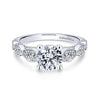 Gabriel & Co 14K White Gold Round Diamond Engagement Ring  ER12803R4W44JJ