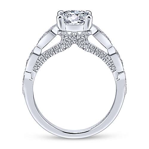 Gabriel & Co 14K White Gold Round Diamond Engagement Ring  ER12803R4W44JJ