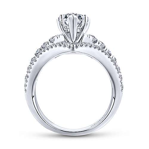 Gabriel &amp; Co 14K White Gold Pear Shape Diamond Engagement Ring ER12815P4W44JJ
