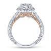 Gabriel & Co 14K White Rose Gold Round Halo Diamond Engagement Ring  ER12825R4T44JJ