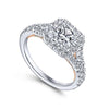 Gabriel & Co 14K White-Rose Gold Princess Diamond Halo Engagement Ring ER12828S4T44JJ