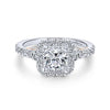 Gabriel & Co 14K White Rose Gold Princess Halo Diamond Engagement Ring  ER12836S4T44JJ