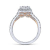 Gabriel & Co 14K White Rose Gold Princess Halo Diamond Engagement Ring  ER12836S4T44JJ