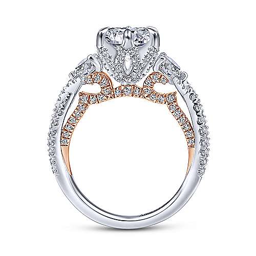 Gabriel & Co 18K White Rose Gold Round Diamond Engagement Ring  ER12847R6T83JJ